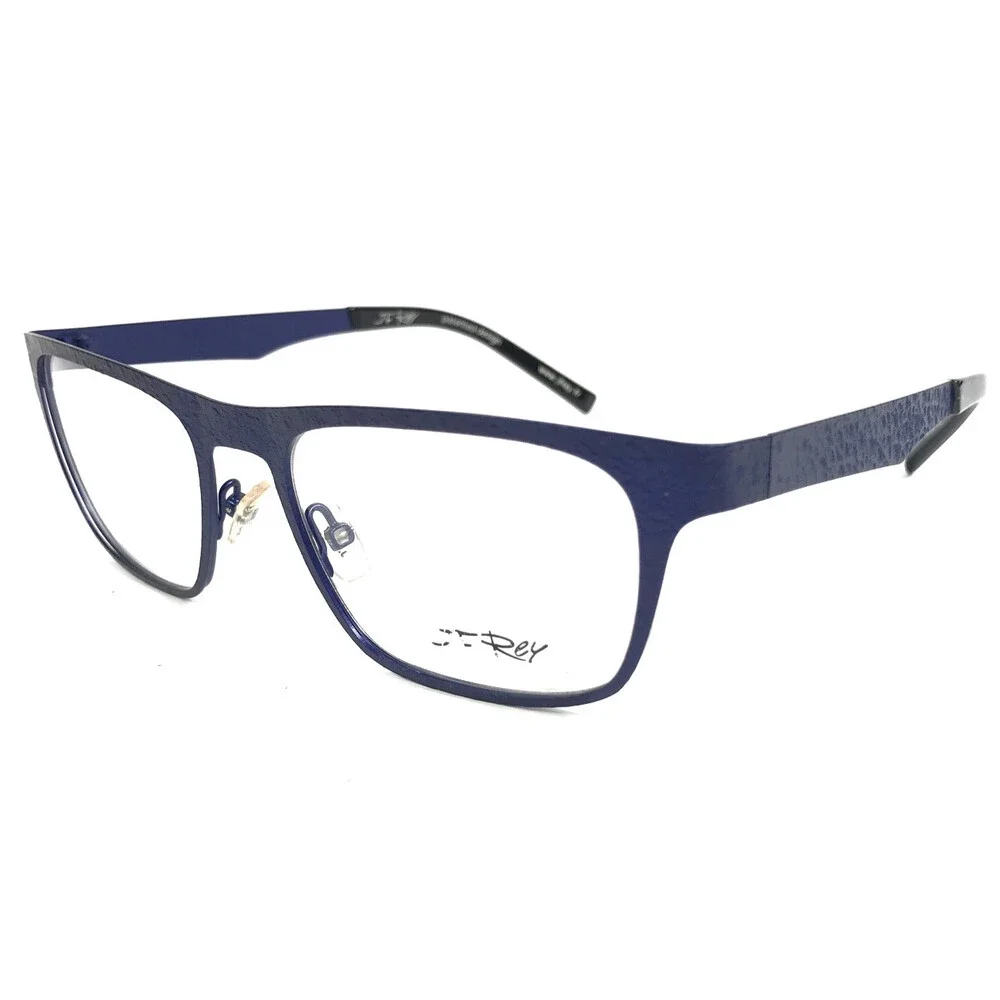J.F. Rey Eyeglasses Frames JF2599 2525 Denim Blue Ribbed Textured 53-18-130